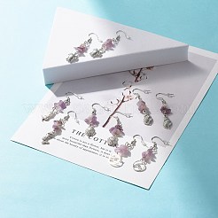 天然アメジストチップビーズダングルピアス  真鍮の海をテーマにした女性用ロングドロップピアス  混合形状  アンティークシルバー  50~55mm  ピン：0.7mm&nbsp;EJEW-JE04890-03
