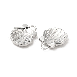 変色しない304ステンレススチールチャーム  シェルチャーム  ステンレス鋼色  12x10x2mm  穴：1.8mm&nbsp;STAS-H214-14P