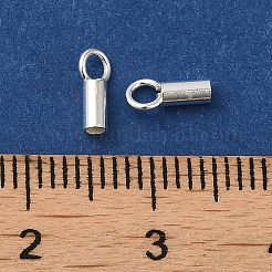 925スターリングシルバーコードエンドパーツ  エンドキャップ  コラム  銀  7x3x2mm  穴：1.8mm  内径：1.5mm&nbsp;STER-P055-01B-S