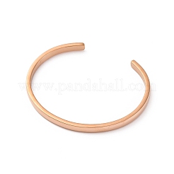 イオンプレーティング（IP）304ステンレススチールカフバングル  ローズゴールド  2-1/4x1-5/8インチ（5.7x4cm）  4mm&nbsp;STAS-I110-10-4mm-RG