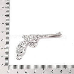 合金ペンダント  ピストルチャーム  プラチナ  29x53x5mm  穴：3mm&nbsp;FIND-M021-23P-02