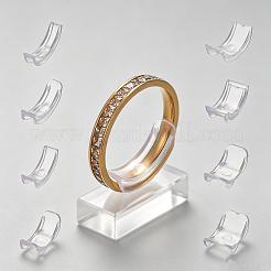 8個8サイズプラスチックインビジブルリングサイズアジャスター  1~10mm幅のリングにフィット  透明  18~20x4~11.5x3mm  1個/サイズ&nbsp;TOOL-YW0001-16