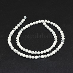 天然石ハウライトビーズ連売り  ラウンド  4mm  穴：0.6mm  約88~91個/連  15.2~15.5インチ（38.5~39.5cm）&nbsp;G-F604-18-4mm