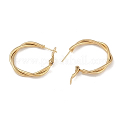 PVD Vacuum Plating 201 Stainless Steel Twist Hoop Earrings&nbsp;EJEW-I309-58B-G