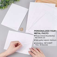 8枚の2スタイルアルミ熱転写ピクチャープレート  昇華ブランクメタルサインボード  長方形  熱転写プレス用  レーザー彫刻  UVプリント  ホワイト  150~200x200~250x0.45~0.5mm  4個/スタイル&nbsp;DIY-CP0007-12