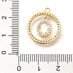 Brass Micro Pave Cubic Zirconia Pendants&nbsp;KK-G519-05G-04