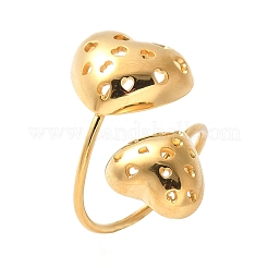 304 Stainless Steel Open Cuff Ring for Women&nbsp;RJEW-Z088-03G