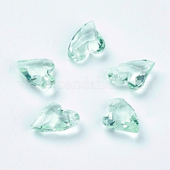 クリアアクリルチャーム  多面カット  ハート  ミックスカラー  11x9x4mm  穴：0.5mm&nbsp;X-MACR-G055-11mm-M