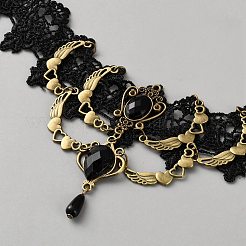 Flower Lace Choker Necklaces&nbsp;NJEW-WH0020-54D