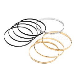 鉄製バングルセット  女性のための積み重ね可能な腕輪  ミックスカラー  内径：2.56インチ（6.5cm）  約8個/セット&nbsp;WG5C6C7-01