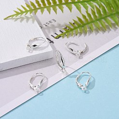 925スターリングシルバーレバーバックフープピアスのパーツ  銀  17x9x3mm  穴：1mm&nbsp;STER-A002-180