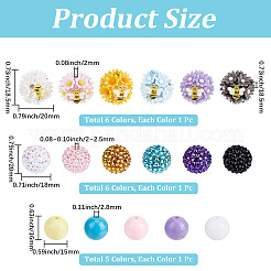 6Pcs 6 Colors Handmade Polymer Clay Beads&nbsp;CLAY-PA0001-47