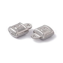 変色しない304ステンレススチールチャーム  ロックチャーム  ステンレス鋼色  11.5x7x4mm  穴：1mm&nbsp;LS-STAS-G291-19P
