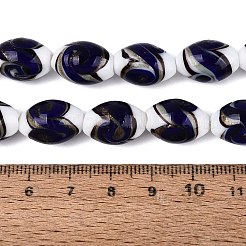 Handmade Gold Sand Lampwork Beads Strands&nbsp;LAMP-Q041-09A