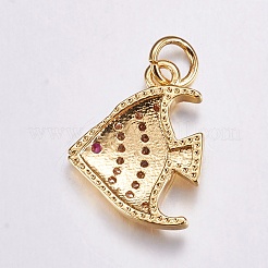 Brass Micro Pave Cubic Zirconia Pendants&nbsp;X-ZIRC-G125-77G