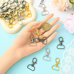 30Pcs 3 Colors Zinc Alloy Swivel D Rings Lobster Claw Clasps&nbsp;FIND-YW0008-62