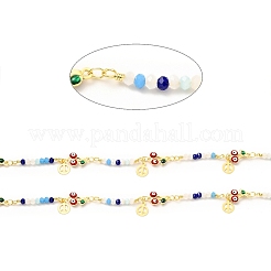Enamel Cherry with Evil Eye Link Chains&nbsp;CHC-G017-22G-01