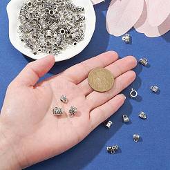 100 個 10 スタイル合金ハンガーリンク  チューブベイル  アンティークシルバー  6~11x6~14x4~7mm  穴：1~2.5mm  10個/スタイル&nbsp;PALLOY-CJ0003-06