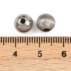 304ステンレススチールビーズ  ラウンド  変色防止  ステンレス鋼色  8x7mm  穴：2mm&nbsp;STAS-K311-01B-P