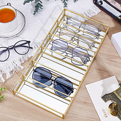 6 Grids Brass & Glass Sunglasses Organizer Case&nbsp;ODIS-WH0080-20A