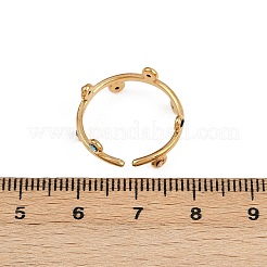 304ステンレススチール製ラインストーンオープンカフリング（女性用）  イオンプレーティング（ip）  ゴールドカラー  ラウンド  カラフル  1.5~7.5mm  内径: 調節可能&nbsp;RJEW-K301-07G-01