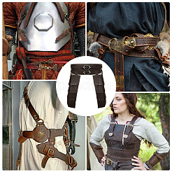 Medieval PU Imitation Leather Thigh Waist Armor&nbsp;AJEW-WH20054-091B
