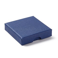 ペーパー スポンジ マット ネックレス ボックス  正方形  ダークブルー  7x7x1.65cm  内径：6.3x6.3x1のCM&nbsp;OBOX-G018-01A-05