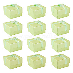 リンスの厚紙箱  内部のスポンジ  ちょう結びの正方形  緑黄  5x5x3.2cm&nbsp;LS-CON-TAC0014-03F