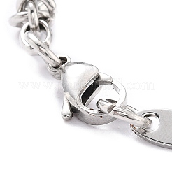 変色しない304ステンレススチールリンクチェーンブレスレット、男性用、女性用  ステンレス鋼色  7-7/8インチ（20cm）&nbsp;BJEW-Z011-21P