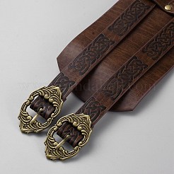 PU Leather Trinity Knot Wide Waist Belt with Alloy Buckles&nbsp;AJEW-WH20009-12AB
