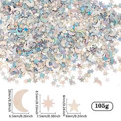 105G Plastic Star & Moon Confetti&nbsp;DIY-ME0002-20