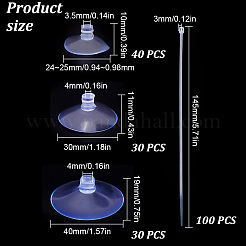 透明PVC吸盤100個  ナイロンケーブルタイ100本付き  透明  24~25x10mm  穴：3.5mm&nbsp;PVC-GO0001-01
