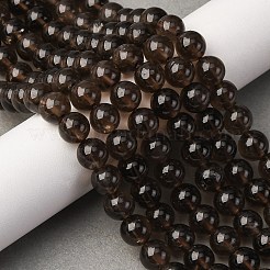 Natural Smoky Quartz Round Beads Strands&nbsp;G-E329-8mm-38B