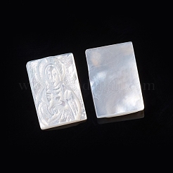 Natural White Shell Cabochons&nbsp;SSHEL-D083-22B