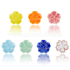 7Pcs 7 Colors Sakura Porcelain Chopstick Rest&nbsp;AJEW-CP0008-73