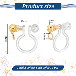 24Pcs 2 Colors Plastic Clip-on Earring Findings&nbsp;STAS-PH0005-70
