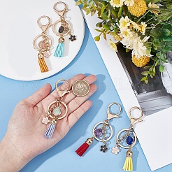 5Pcs 5 Styles Natural Gemstone Nuggets Bead Tassel Pendant Keychain&nbsp;KEYC-NB0001-51