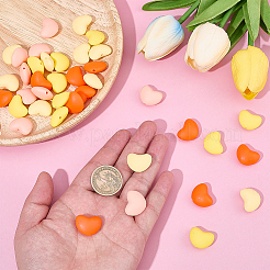 48Pcs 4 Colors Heart Silicone Focal Beads&nbsp;SIL-SC0003-23