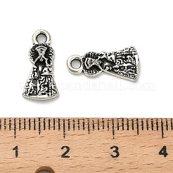 合金のチベット風チャーム  鉛フリー＆カドミウムフリー  人間のチャーム  アンティークシルバー  15x7.5x2.5mm  穴：1.8mm  約2173個/1000g&nbsp;FIND-H053-07AS