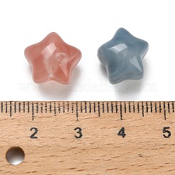 グラデーションカラーの不透明アクリルビーズ  スター  11x12x10mm  穴：1.6mm&nbsp;SACR-P035-07