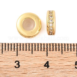 Rack Plating Brass Clear Cubic Zirconia Beads&nbsp;KK-M292-02G-02