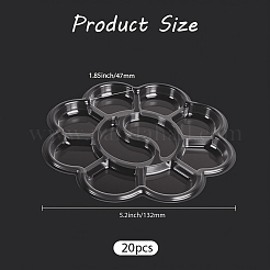 プラスチック水彩オイルパレット  ペイント＆描画用品  花  透明  132x8.5mm  内径：31x28.5mm＆47.5x25.5mm&nbsp;AJEW-WH20072-93B