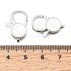 Flat Round Brass Enamel Lobster Claw Clasps&nbsp;KK-Z147-02P-01B