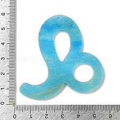 アクリルキーホルダーペンダント  12星座  レオ  58x55x2.5mm  穴：2mm&nbsp;SACR-S608-04G-01