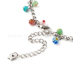 Millefiori Glass Charm Anklets&nbsp;AJEW-AN00441