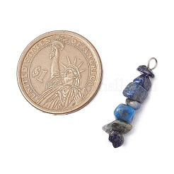天然アメジスト、ラピスラズリ、レッドジャスパーチップビーズ星座ペンダント3個  304ステンレススチールループ付き守護石チャーム  ステンレス鋼色  射手座  27~30x8~11x5~8mm  穴：2.3mm&nbsp;PALLOY-JF03043-09