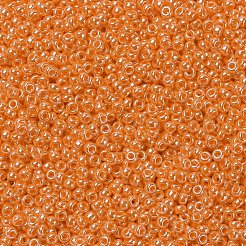 MIYUKIラウンドロカイユビーズ  日本製シードビーズ  （rr423)不透明な淡いオレンジ色の光沢  11/0  2x1.3mm  穴：0.8mm  約1100PCS /ボトル  10 G /ボトル&nbsp;SEED-JP0008-RR0423