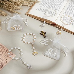 28Pcs 2 Styles Angel with Flower Plastic Imitation Pearl Charm Bracelets&nbsp;BJEW-GO0001-40