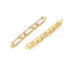 SHEGRACE Brass Pave Clear Cubic Zirconia Connector Charms&nbsp;XGRQ3P965-641G