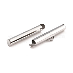 Non-Tarnish 304 Stainless Steel Slide On End Clasp Tubes&nbsp;STAS-C044-08C-P
